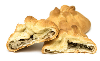 baked pie on a white background