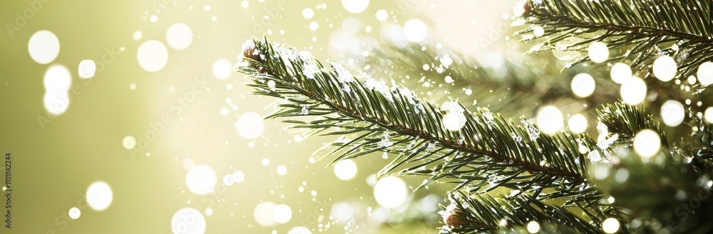 Poster christmas banner design. pine tree on green background with copy space. 3d rendering, 3d illustratio