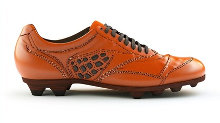 Stylish Orange Leather Soccer Cleat Design