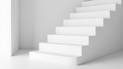 Obraz premium Modern staircase with blank wraps for custom advertising designs