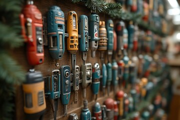 Wall with Various Small Objects.