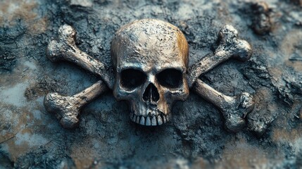 Silver Skull and Crossbones