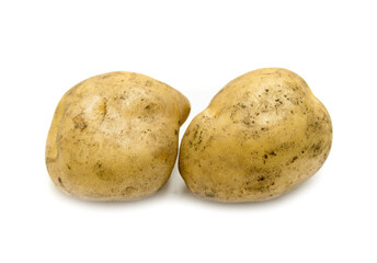 young potatoes isolated on white background