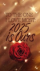 Heartfelt message for a loved one celebrating the new year with a rose for 2025
