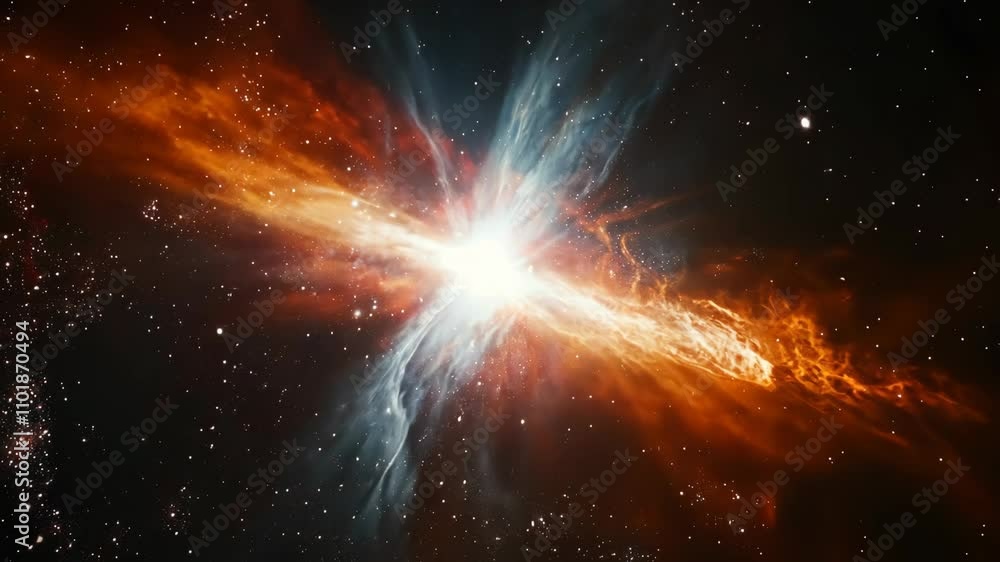 Wall mural cosmic explosion of colors and energy in a distant galaxy captured at the heart of the universe