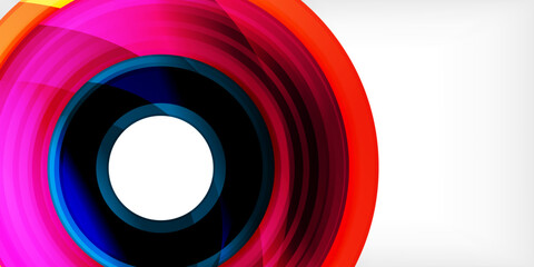 Bright colorful circles with light effects. Abstract background