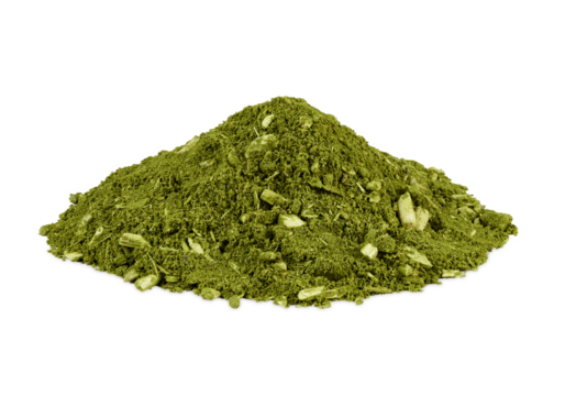 pile of Brazilian green yerba mate or Brazil Chimarrao isolated on white background