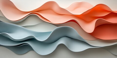 Fototapeta premium Abstract pastel-colored wavy layers.