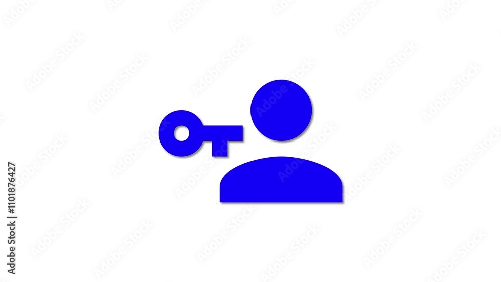 Poster passkey profile user icon. user avatar with key icon.
