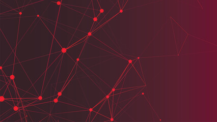 Abstract digital connection moving dots and lines. Technology background. Network connection structure. Digital background. Colored polygonal space. Vector illustration.