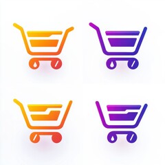 Vector illustration of simple shopping cart icon.