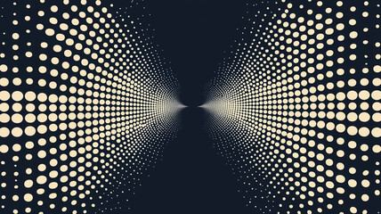 minimalist composition featuring evenly spaced dots creating sense of depth and perspective. design evokes modern and abstract feel