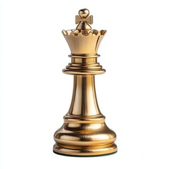 Golden chess queen piece symbolizing strategy and leadership.