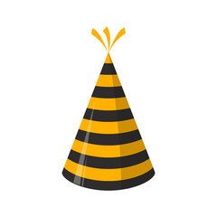 Party Hat Illustrations Black And Gold Color