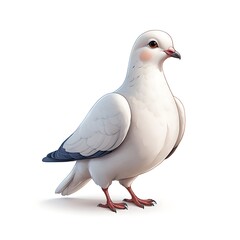 Obraz premium A cartoon dove standing on a white background.