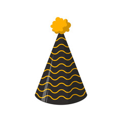 Party Hat Illustrations Black And Gold Color