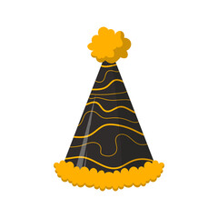 Party Hat Illustrations Black And Gold Color