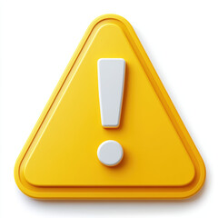 Warning icon in bright yellow color with exclamation mark, symbolizing caution and alertness. This graphic is ideal for notifications and alerts