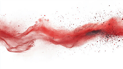 Abstract splatter of red ink or paint isolated on a white background