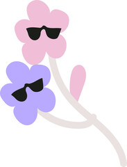Flower with sunglasses