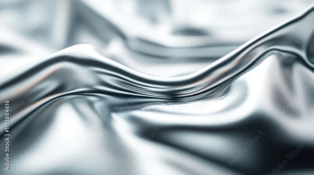Poster a close-up view of smooth, shimmering fabric, showcasing elegant folds and a reflective surface, cre