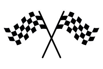 Fototapeta premium Two crossed isolated finish sport racing flags.