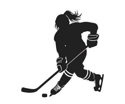 recommend clip art: ice hockey player silhouette vector art