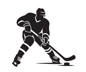 Fototapeta premium ice hockey player silhouette vector art