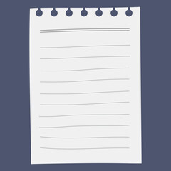 A blank notepad page with horizontal lines for writing.