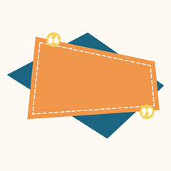 A colorful graphic design featuring a speech bubble shape for quotes or messages.