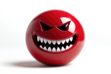 Fototapeta premium A bright red ball with a smiley face painted on it, suitable for various uses including marketing and social media promotions