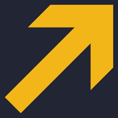 A bold yellow arrow pointing upward on a dark background, symbolizing progress or direction.