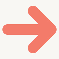 A simple graphic representation of a right arrow in a soft coral color.