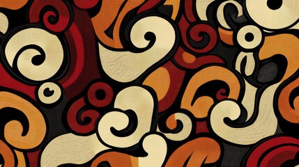Naklejka premium Abstract Swirls Pattern: Colorful Geometric Design