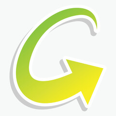 A stylized letter 'G' with an arrow, designed in gradient green and yellow colors.