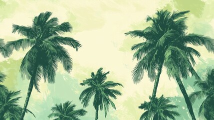 Tropical Palm Trees Landscape - Summer Vibes Background