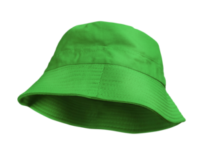 Green bucket hat PNG transparent.