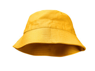 Yellow bucket hat PNG transparent. © pornchai