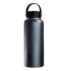black plastic bottle isolated