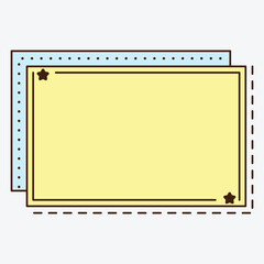 Two colorful note cards with decorative borders and stars, suitable for reminders or messages.