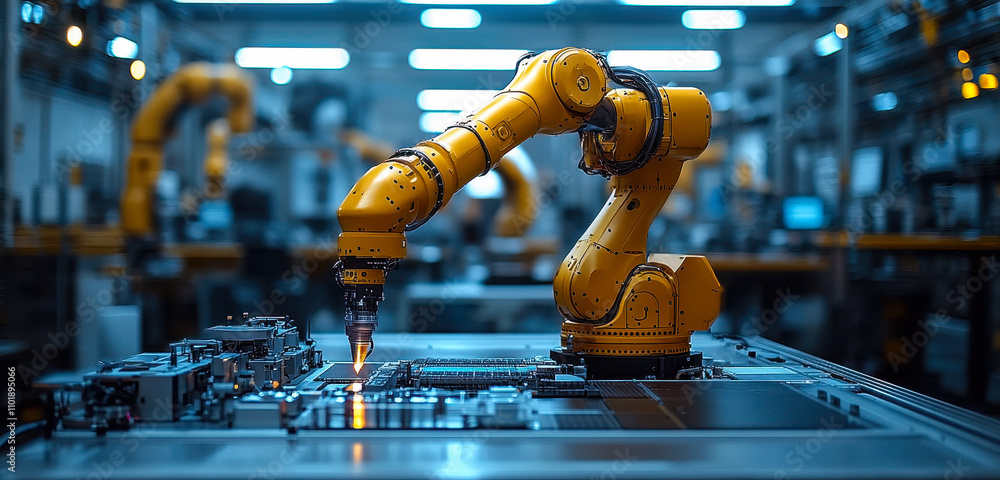 Poster advanced industry 4.0 robotics: ai automated arm in smart factory operations