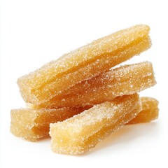 Crispy Churros Coated in Sugar Perfectly Isolated on a White Background