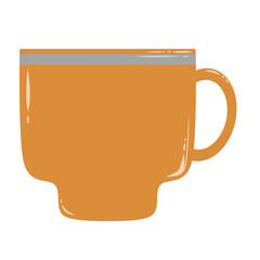 Doodle mug or glass cute hand draw illustration inspired from drink from tumbler that can be use for social media, sticker, wallpaper, e.t.c with aesthetic light orange color