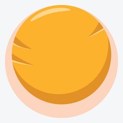 A simple, stylized orange ball with a smooth texture and bright color.