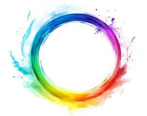 Colorful Circular Logo with Transparent Effect on White Background