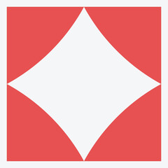 Obraz premium A geometric design featuring a red and white diamond shape.