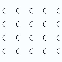 A grid of curved shapes arranged in a repetitive pattern.