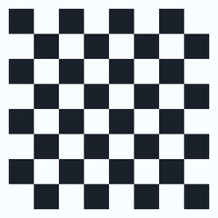 A black and white checkerboard pattern used for games like chess or checkers.