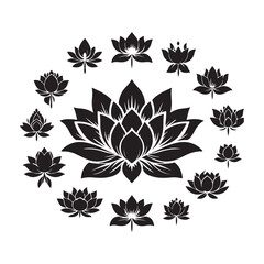 set of floral elements vector