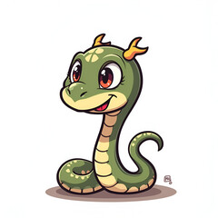 Fototapeta premium Cute Snake Chibi Character